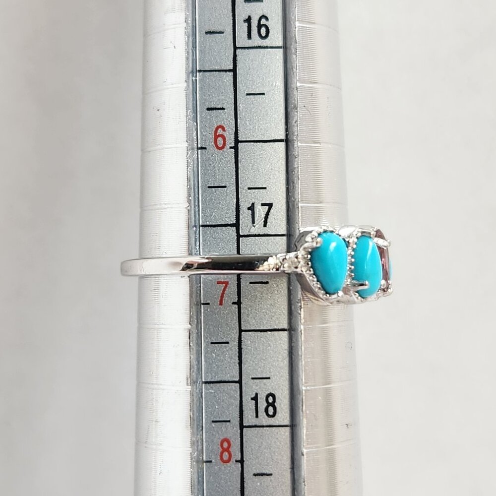 NWT 925 Sleeping Beauty Turquoise & Garnet Ring Size 7 - Picture 10 of 12